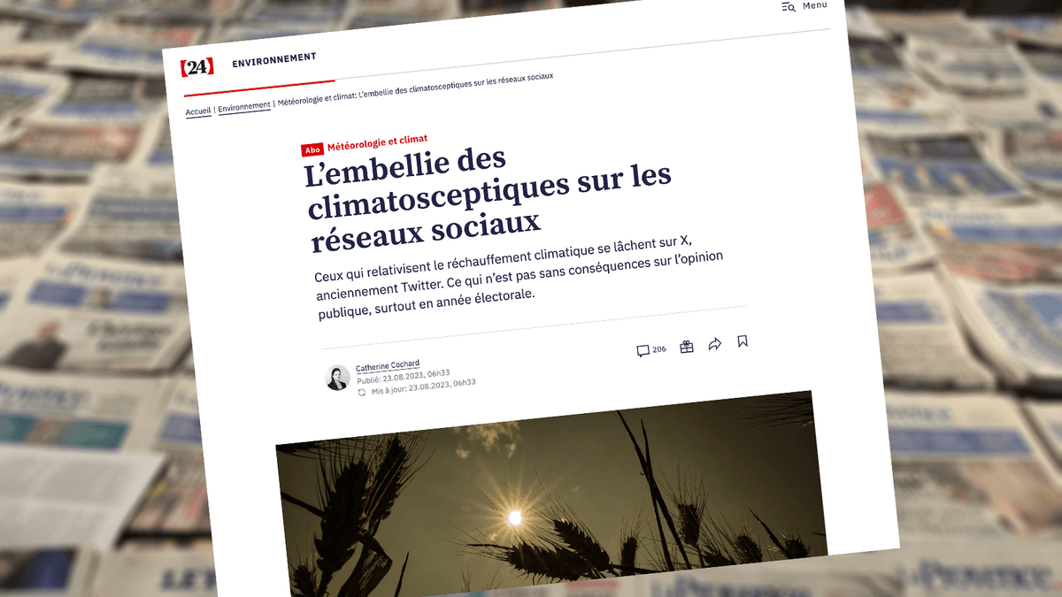 24heures: Climate sceptics on the rise on social networks